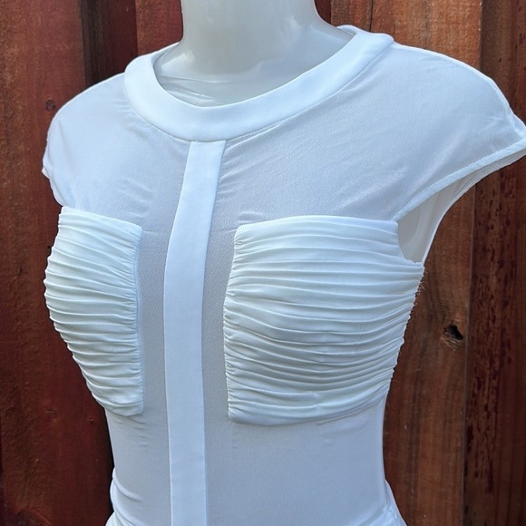 Terani Couture Women’s Ruched White Dress Size 2 - Picture 5 of 8